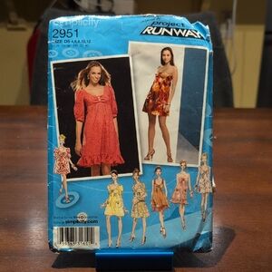 PATTERN Simplicity 2951 Project Runway Mini Dresses